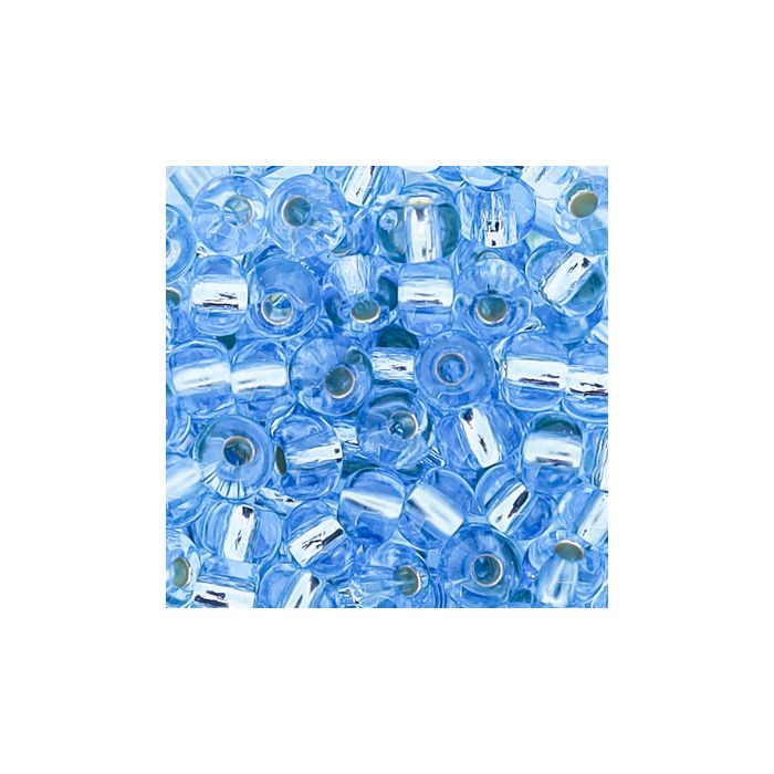 Pracht Rocailles Perlen blau silbereinzug 4,5 mm in der Dose 17 g, Bild 3 von 3