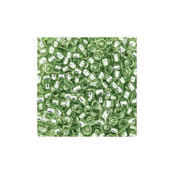 Rocailles soft hellgrün silbereinzug 2,6 mm 17 gr 9286-4 4016490106111  