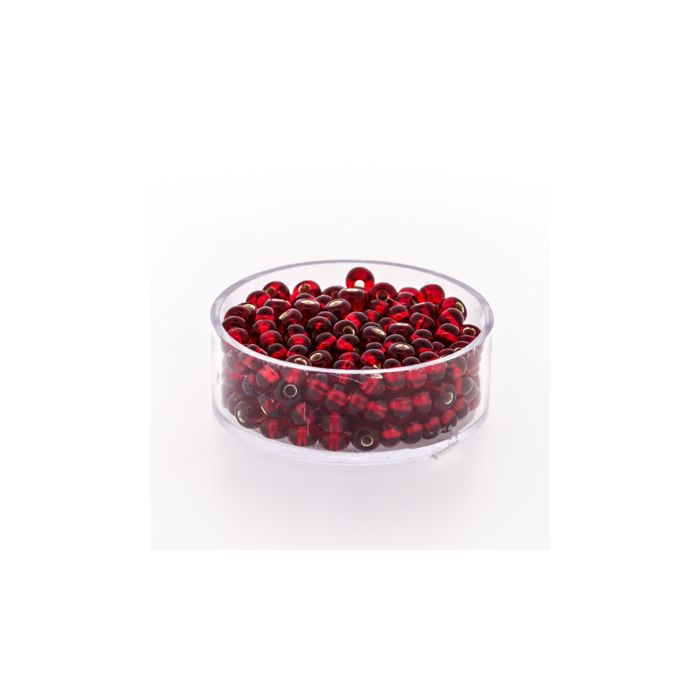 Rocailles rot silbereinzug 4,5 mm, Bild 1 von 3
