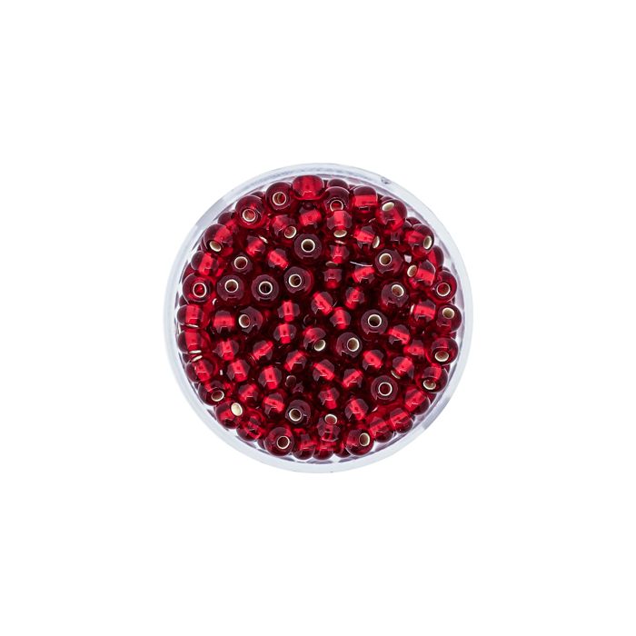 Rocailles rot silbereinzug 4,5 mm, Bild 2 von 3