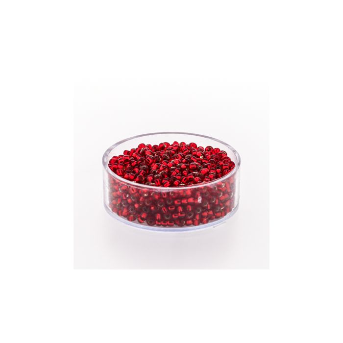 Rocailles rot silbereinzug 2,6 mm, Bild 1 von 3