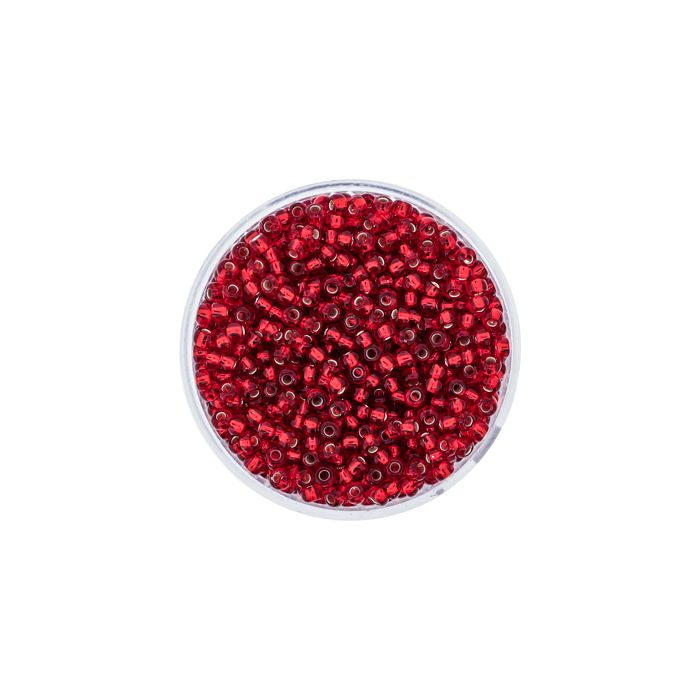 Rocailles rot silbereinzug 2,6 mm, Bild 2 von 3