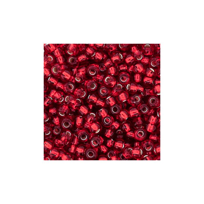 Rocailles rot silbereinzug 2,6 mm, Bild 3 von 3