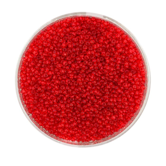 Rocailles Mini hellrot transparent 1 mm Mini