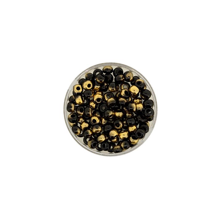 Rocailles echt gold-schwarz 4,5 mm 9340-05324 4016490488798  