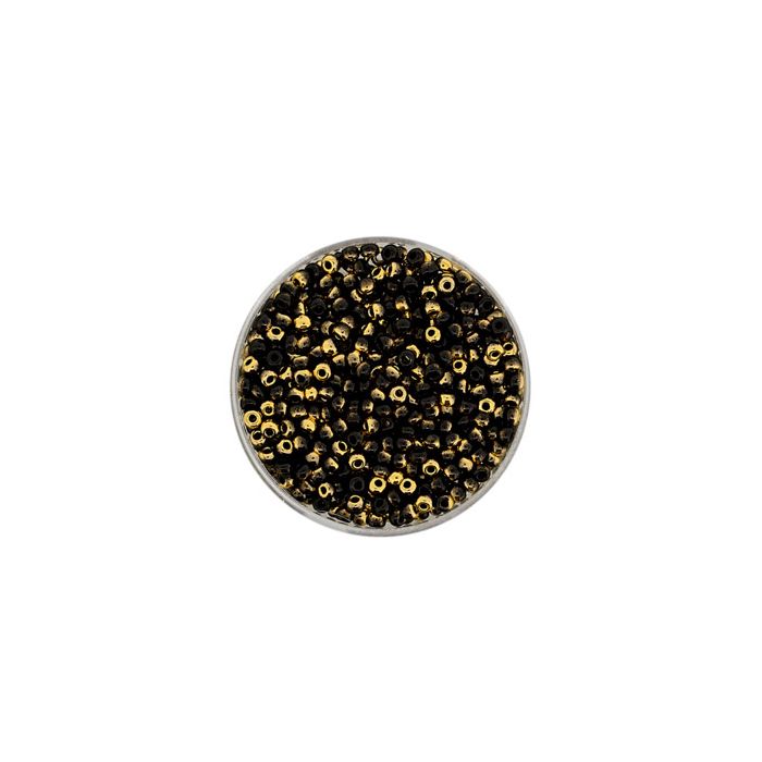 Rocailles echt gold-schwarz 2,6 mm 9340-324 4016490488675  