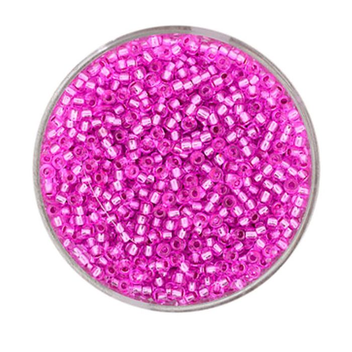 Rocailles fuchsia silbereinzug 2 mm