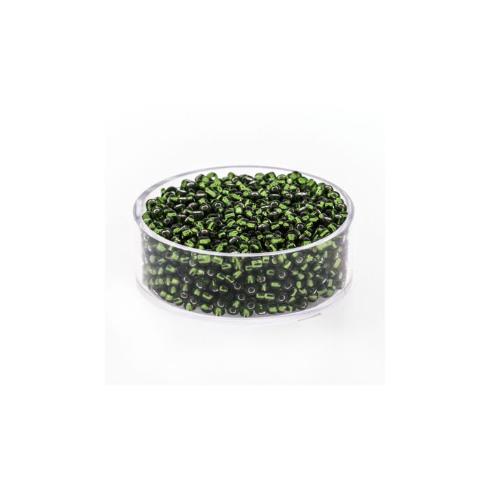 Rocailles oliv silbereinzug 2,6 mm 9355-4 4016490304685  