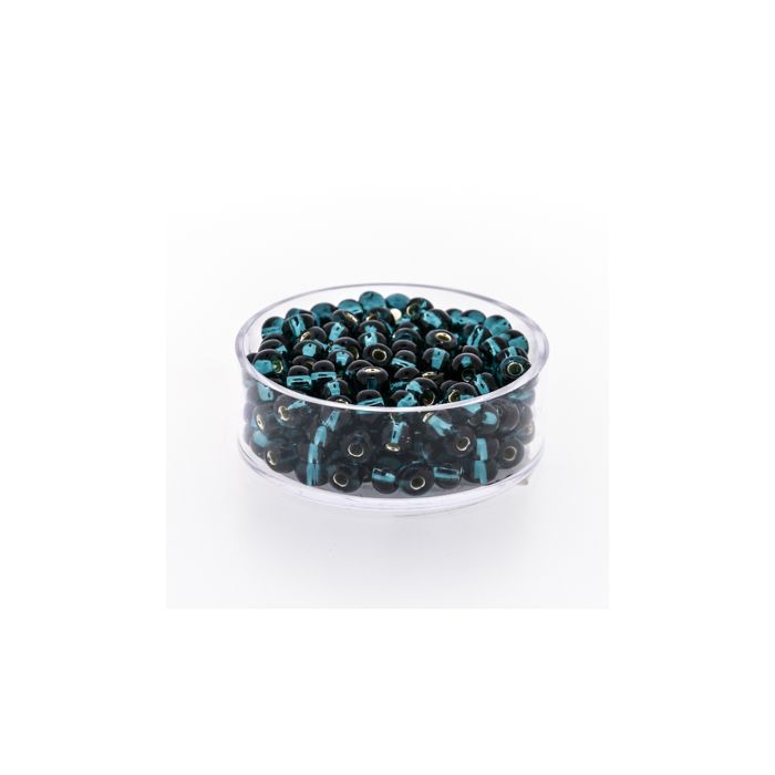 Rocailles dunkelgrün silbereinzug 4,5 mm 17 gr 9358-054 4016490207344  