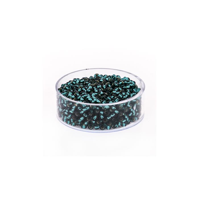 Rocailles dunkelgrün silbereinzug 2,6 mm 17 gr 9358-4 4016490157595  