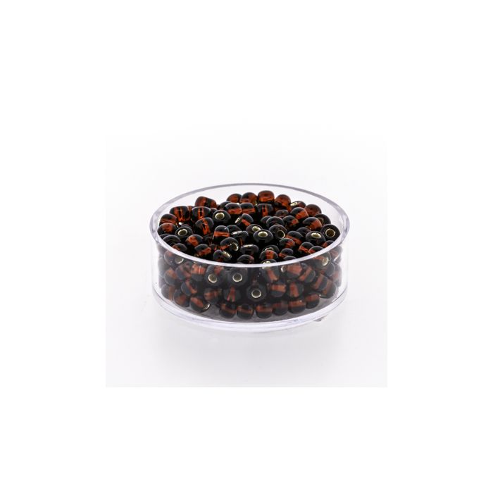 Rocailles dunkelbraun silbereinzug 4,5 mm 17 gr 9359-054 4016490395614  
