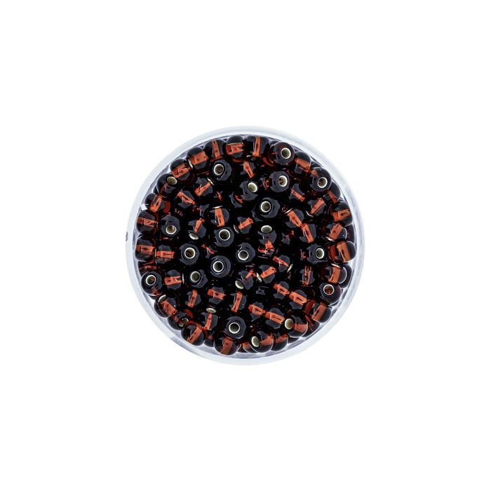 Rocailles dunkelbraun silbereinzug 4,5 mm 17 gr 9359-054 4016490395614  