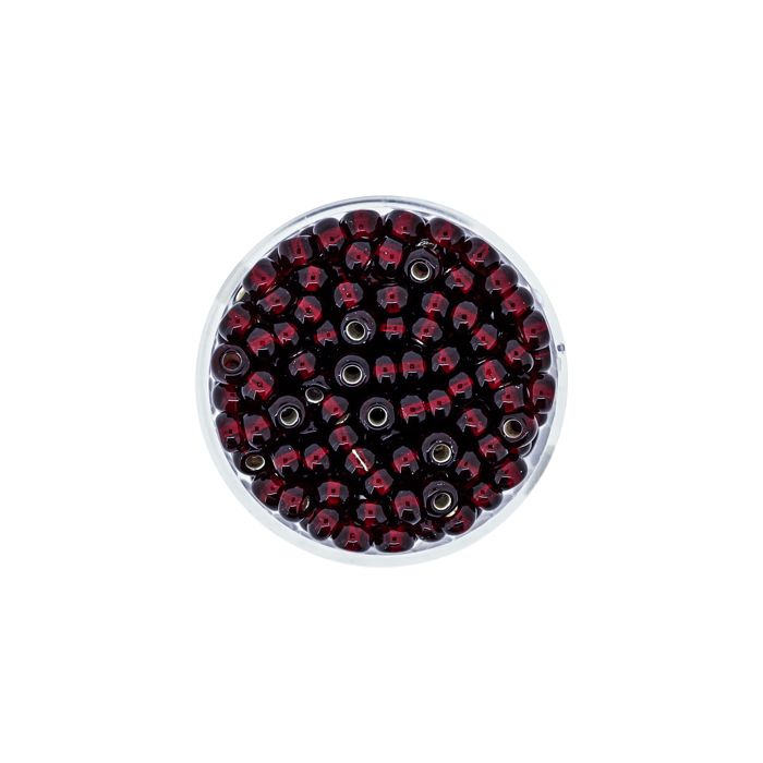 Rocailles dunkelrot silbereinzug 4,5 mm 17 gr 9360-054 4016490200147  