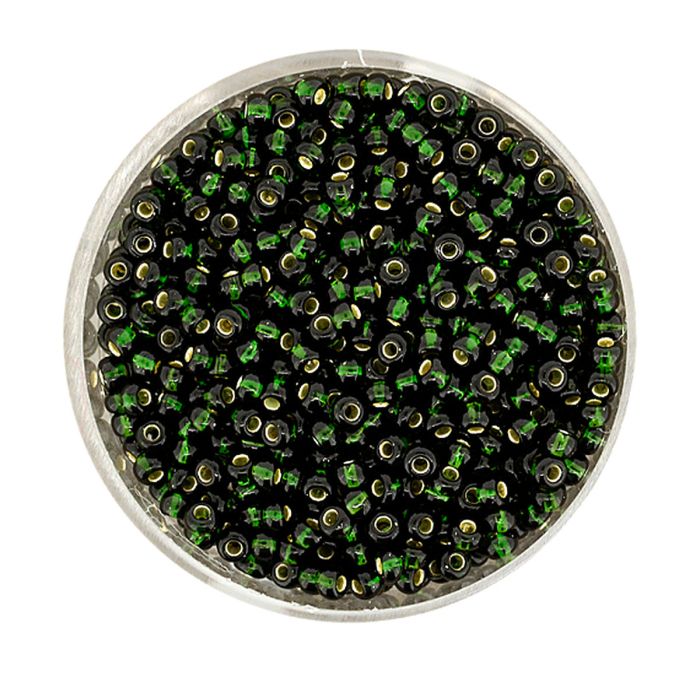 Rocailles oliv silbereinzug 2,6 mm