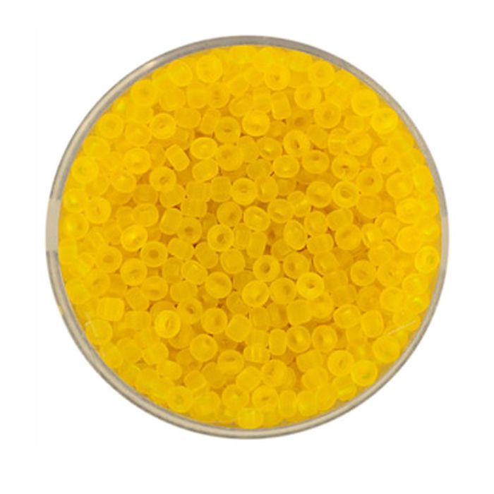 Rocailles gelb transparent matt 2,6 mm