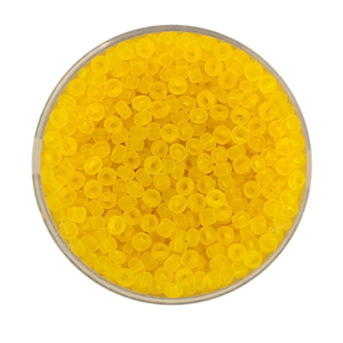 Rocailles gelb transparent matt 2,6 mm