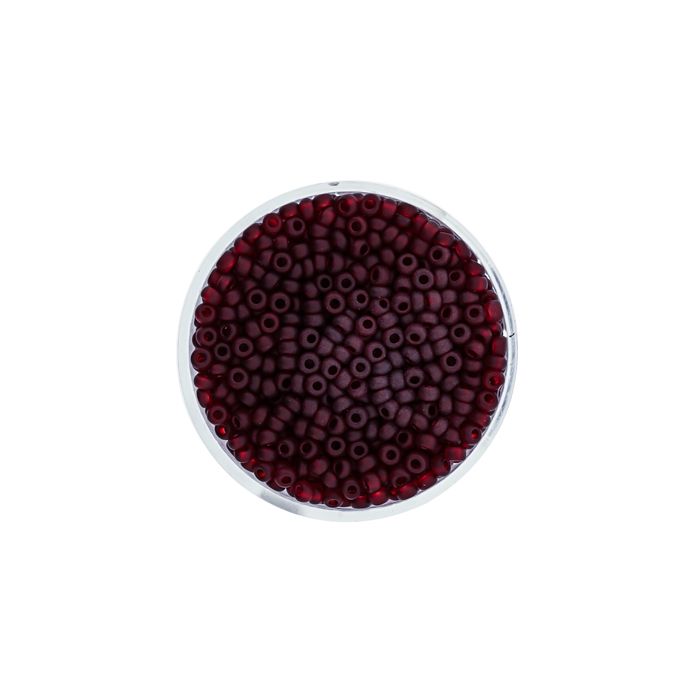Pracht Rocailles Perlen rot transparent matt 2,6 mm – Dose 17 g, Saatperlen, Bild 2 von 3
