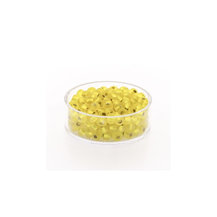 Rocailles gelb matt silbereinzug 4,5 mm 9553-054 4016490164609  