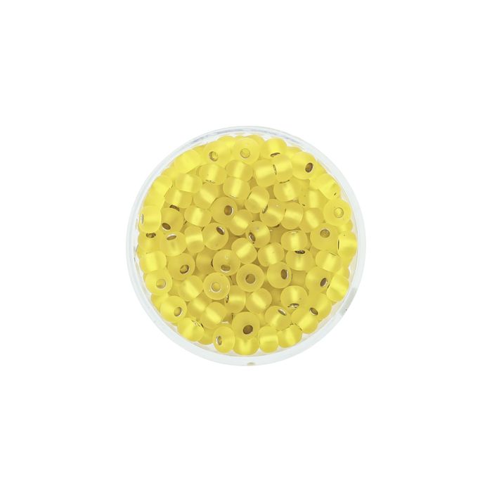 Rocailles gelb matt silbereinzug 4,5 mm 9553-054 4016490164609  