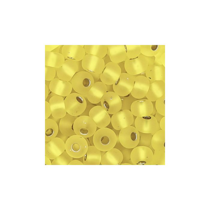 Rocailles gelb matt silbereinzug 4,5 mm 9553-05 4016490206545  