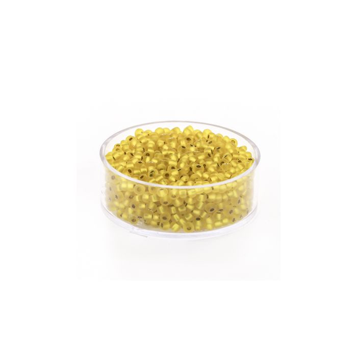 Rocailles gelb matt silbereinzug 2,6 mm 9553-4 4016490274292  