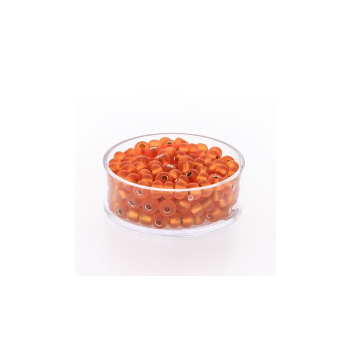 Rocailles orange matt silbereinzug 4,5 mm 9554-054 4016490163404  