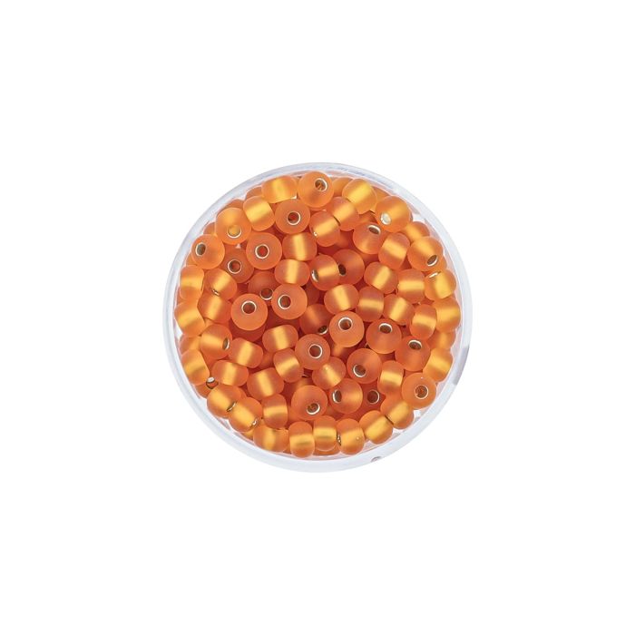 Rocailles orange matt silbereinzug 4,5 mm 9554-054 4016490163404  