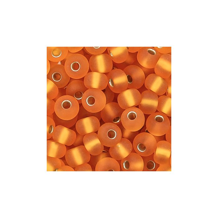 Rocailles orange matt silbereinzug 4,5 mm 9554-054 4016490163404  