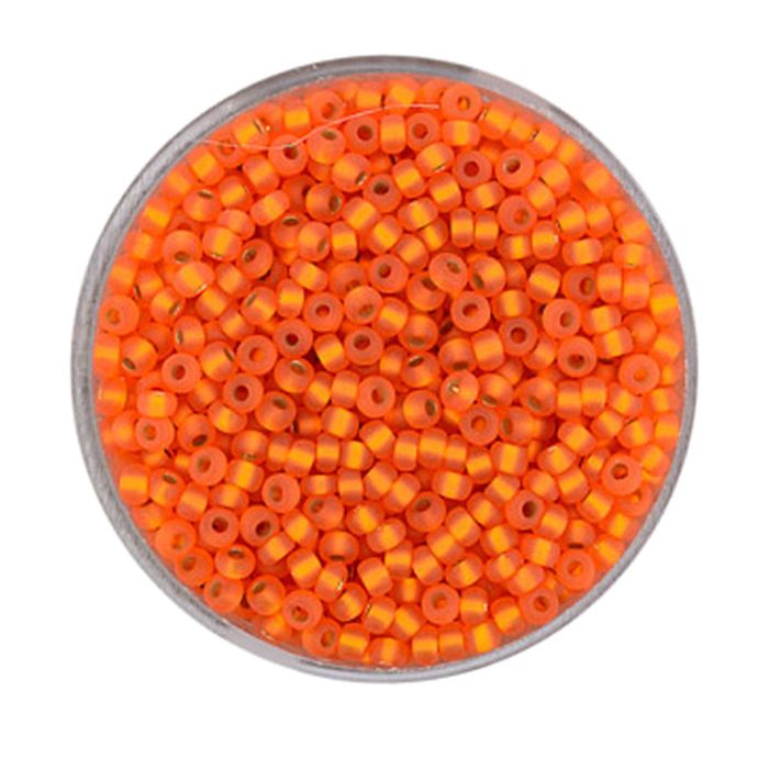 Rocailles orange matt silbereinzug 2,6 mm