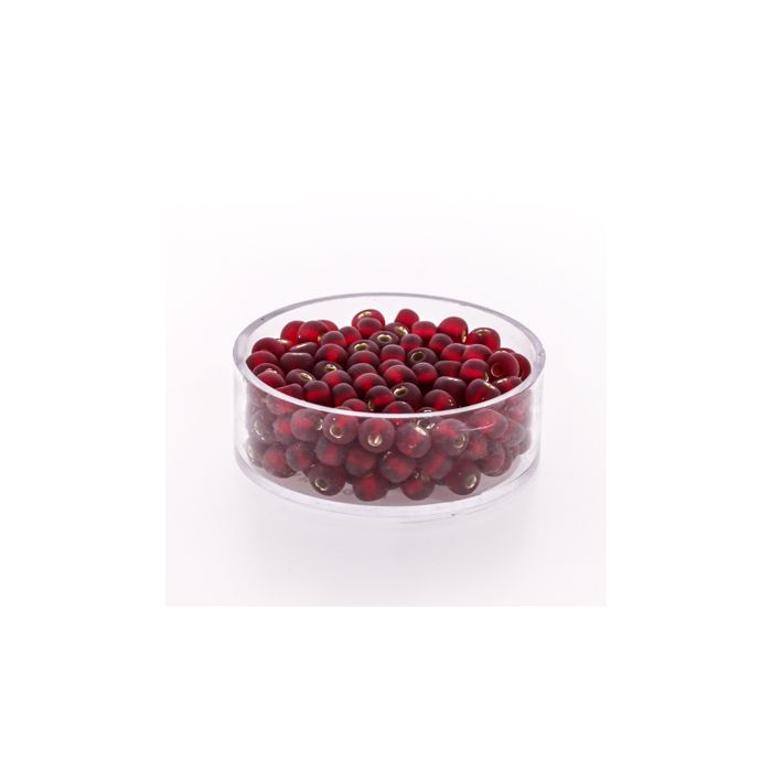 Rocailles rot matt silbereinzug 4,5 mm 9555-054 4016490164616  