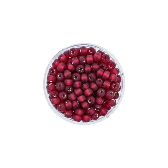 Rocailles rot matt silbereinzug 4,5 mm 9555-054 4016490164616  