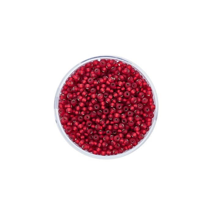 Rocailles rot matt silbereinzug 2,6 mm 9555-4 4016490293613  