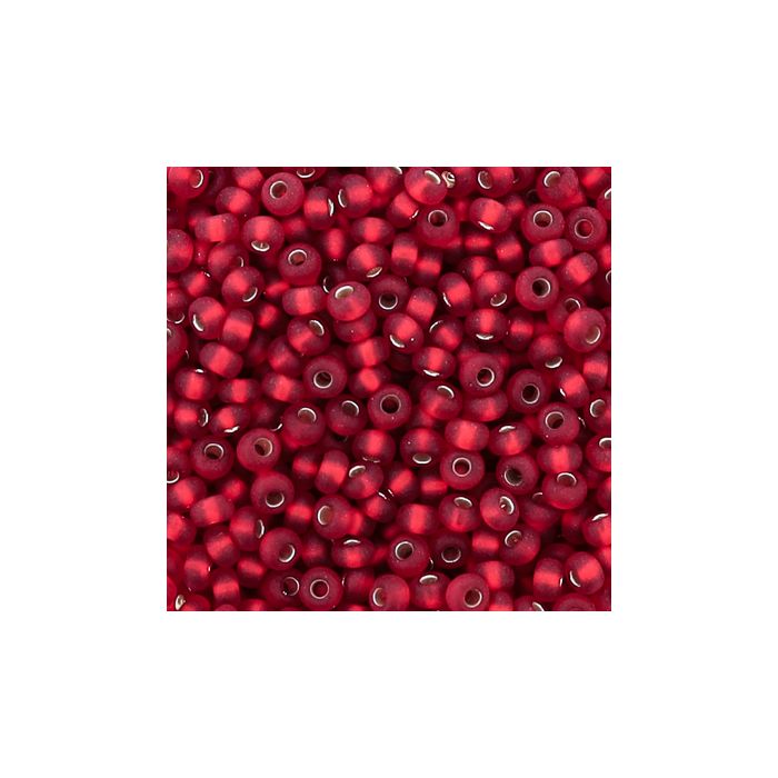 Rocailles rot matt silbereinzug 2,6 mm 9555 4016490289647  