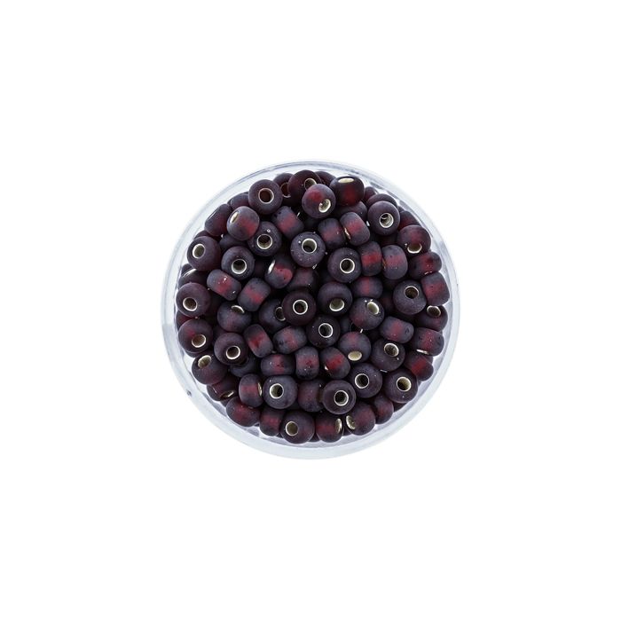 Rocailles dunkelrot matt silbereinzug 4,5 mm 9556-054 4016490163299  