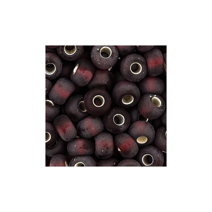 Rocailles dunkelrot matt silbereinzug 4,5 mm