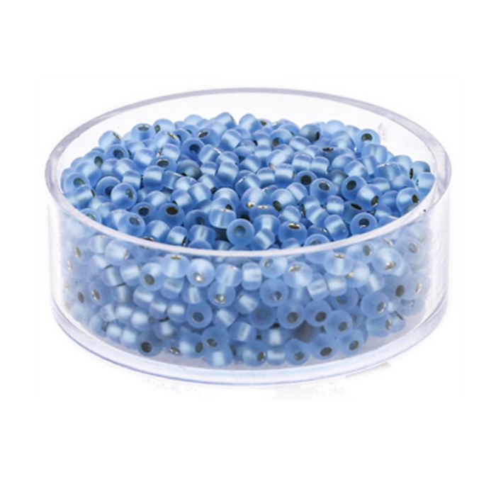 Rocailles hellblau matt silbereinzug 2,6 mm, Bild 1 von 3
