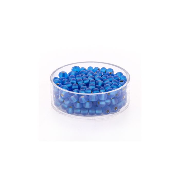 Rocailles blau matt silbereinzug 4,5 mm 9561-054 4016490163428  