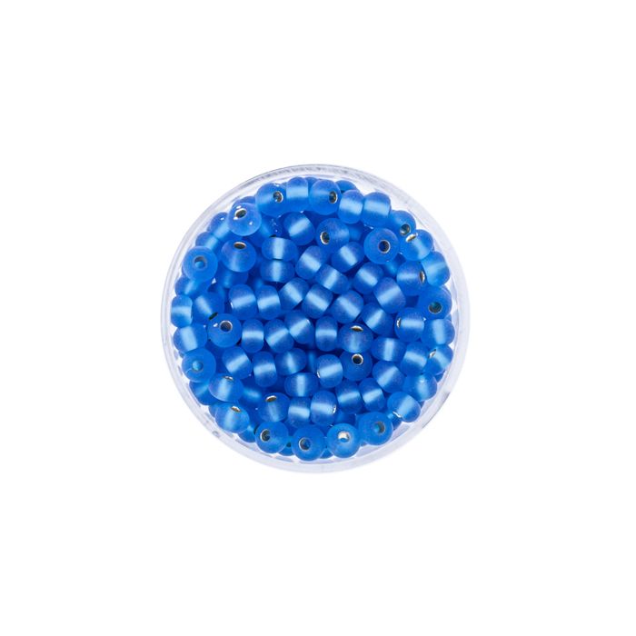 Rocailles blau matt silbereinzug 4,5 mm 9561-054 4016490163428  