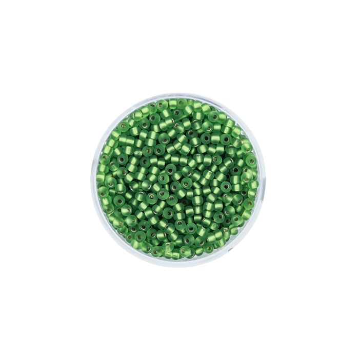 Rocailles grün matt silbereinzug 2,6 mm 9564-4 4016490266082  