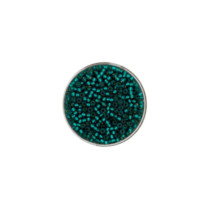 Rocailles dunkelgrün matt silbereinzug 2,6 mm 9565-4 4016490293583  