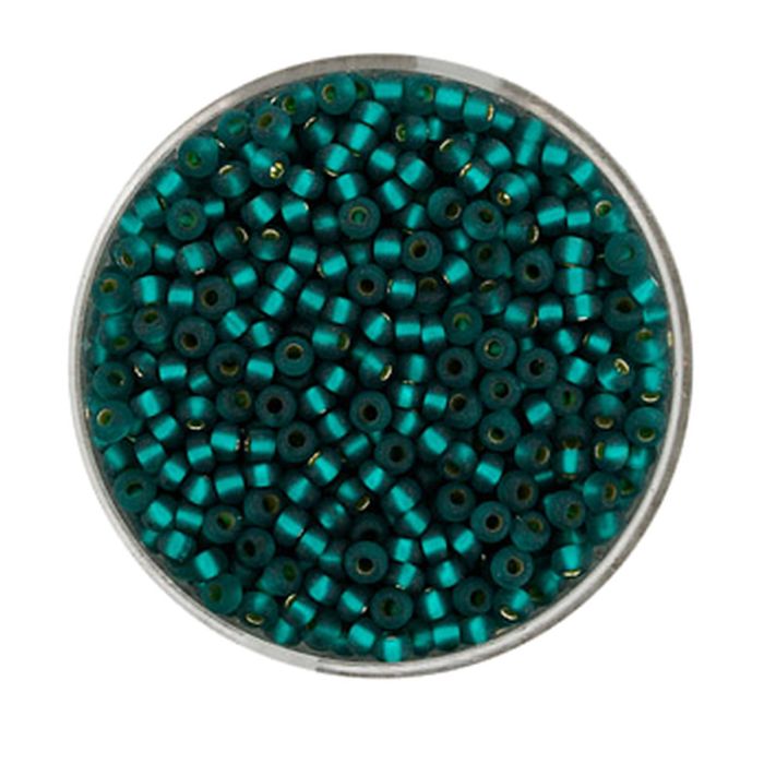 Rocailles dunkelgrün matt silbereinzug 2,6 mm