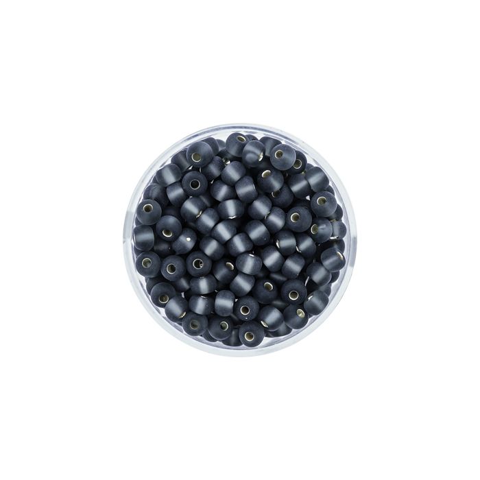 Rocailles grau matt silbereinzug 4,5 mm 9566-054 4016490163459  