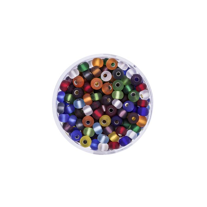 Rocailles Mix matt silbereinzug 4,5 mm 9567-054 4016490163466  