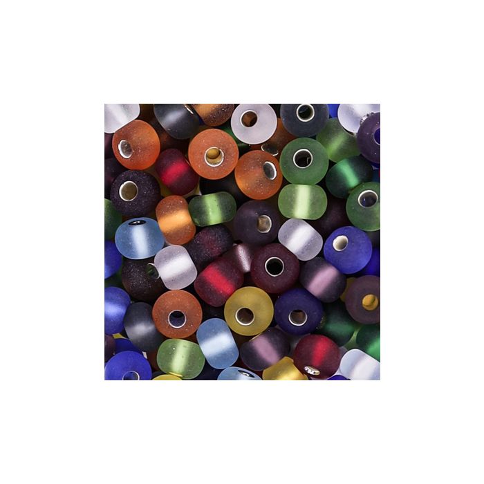Rocailles Mix matt silbereinzug 4,5 mm 9567-05 4016490165613  