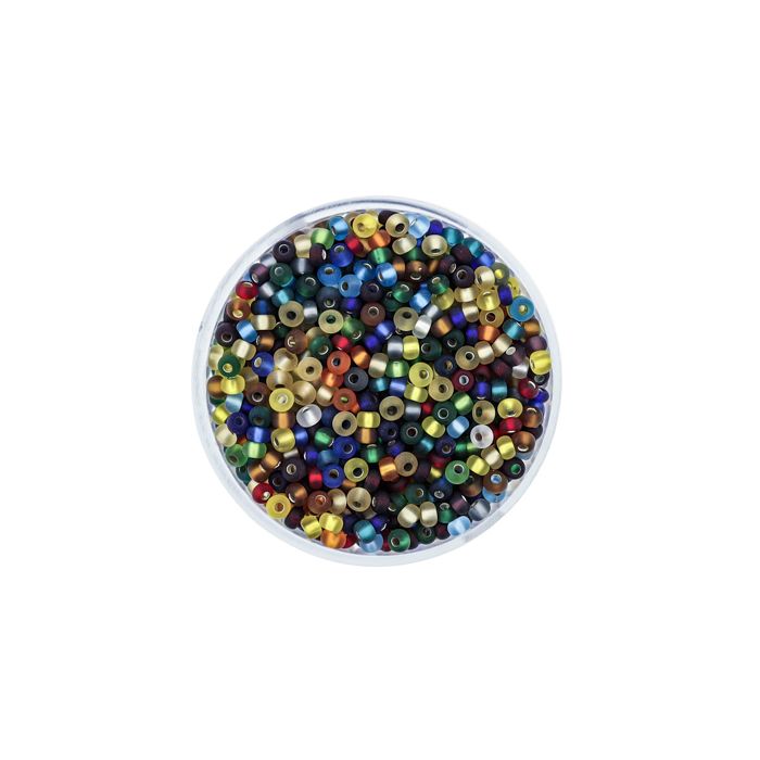 Rocailles Mix matt silbereinzug 2,6 mm 9567-4 4016490261360  