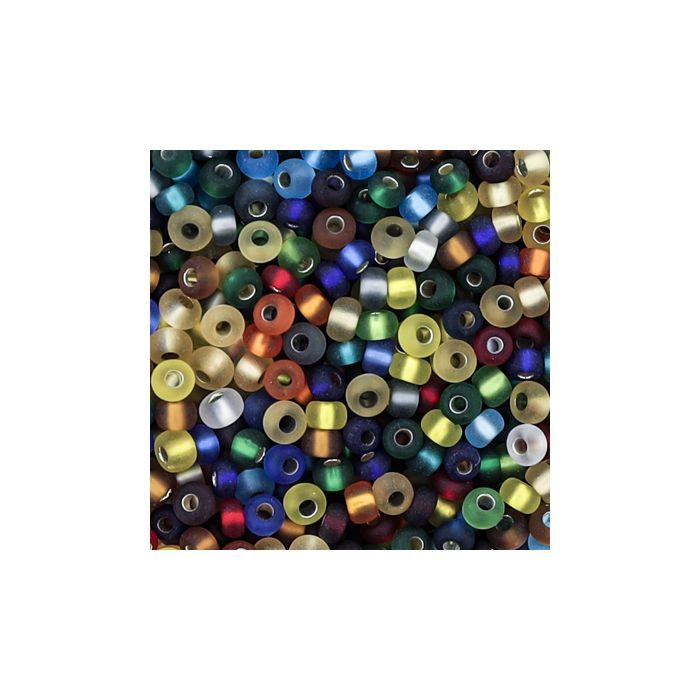 Rocailles Mix matt silbereinzug 2,6 mm 9567 4016490289678  