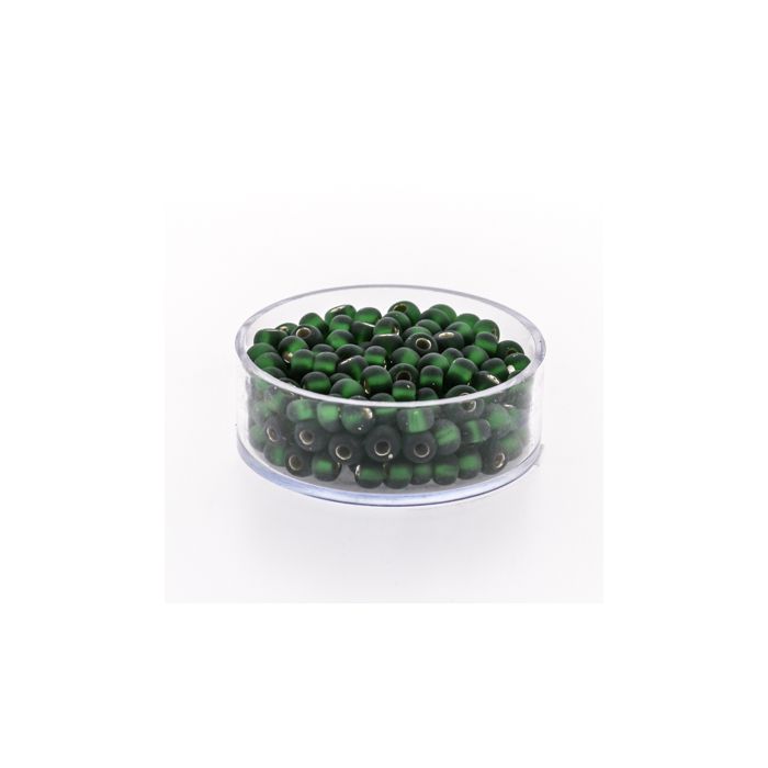 Rocailles grün matt silbereinzug 4,5 mm 9568-054 4016490207481  