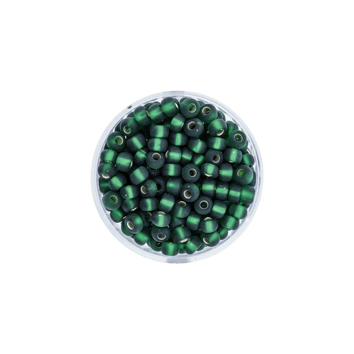 Rocailles grün matt silbereinzug 4,5 mm 9568-054 4016490207481  