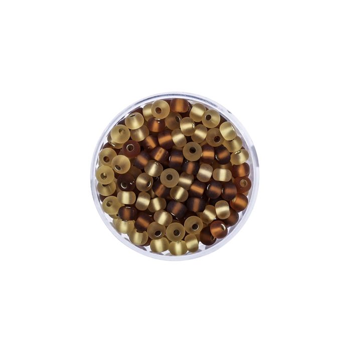 Rocailles beige braun ton silbereinzug 4,5 mm, Bild 2 von 3