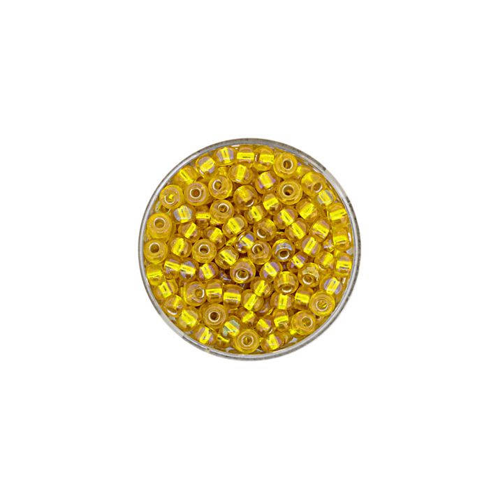 Rocailles gelb AB silbereinzug 4,5 mm 9581-05 4016490289487  